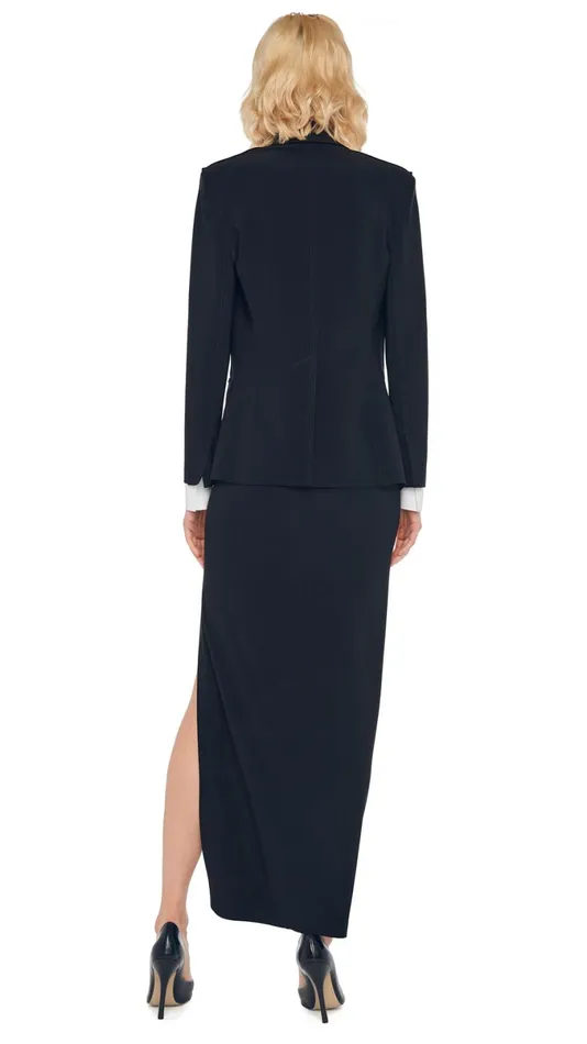 Norma Kamali Wardrobe SIDE SLIT LONG SKIRT With CLASSIC SINGLE BREASTED JACKET 8211 Clothing Norma Kamali Wardrobe SIDE SLIT LONG SKIRT With CLASSIC SINGLE BREASTED JACKET 8211 Clothing