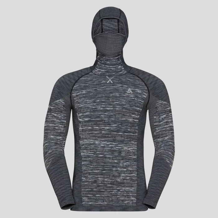 Odlo Base Layers The Blackcomb Long Sleeve With Facemask Black 8211 Space Dye 8211 Men