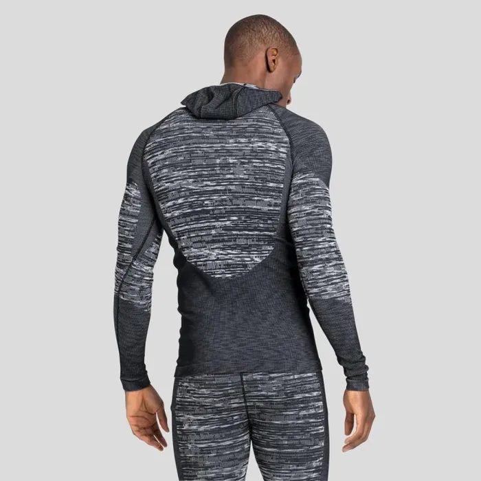 Odlo Base Layers The Blackcomb Long Sleeve With Facemask Black 8211 Space Dye 8211 Men