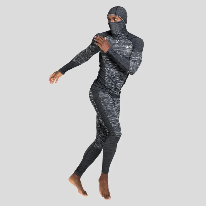 Odlo Base Layers The Blackcomb Long Sleeve With Facemask Black 8211 Space Dye 8211 Men