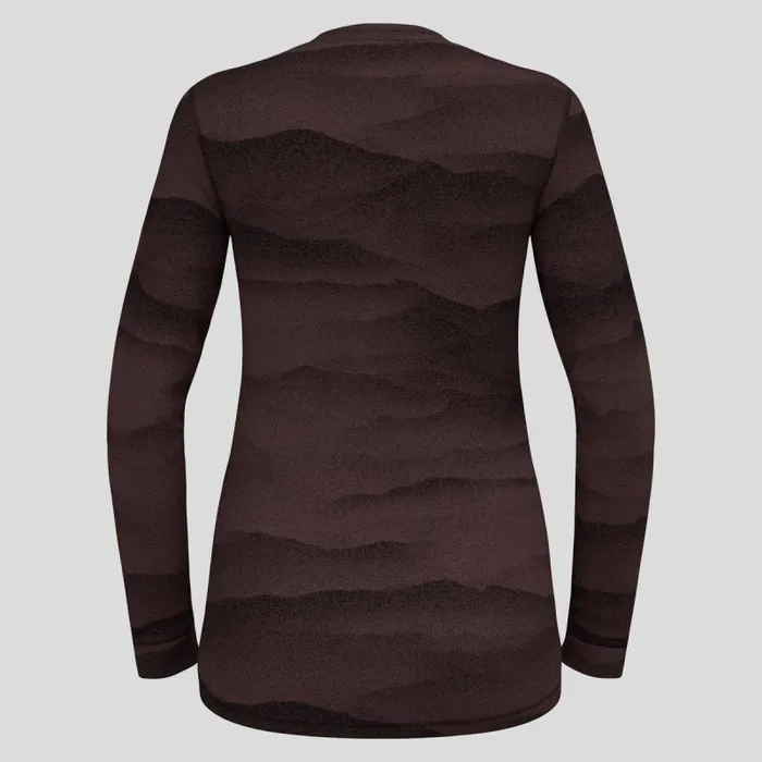 Odlo Base Layers The Natural Merino Warm Jacquard Base Layer Top Fudge 8211 Black 8211 Women