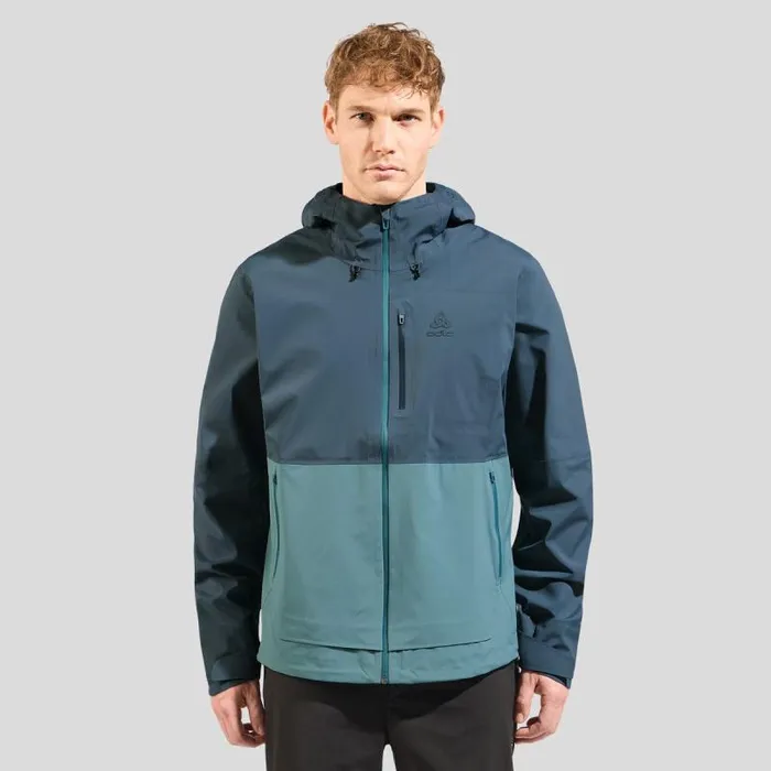 Odlo Jackets and Vests The Ascent 3l Waterproof Hardshell Jacket Dark Slate 8211 Arctic 8211 Men Odlo Jackets and Vests The Ascent 3l Waterproof Hardshell Jacket Dark Slate 8211 Arctic 8211 Men