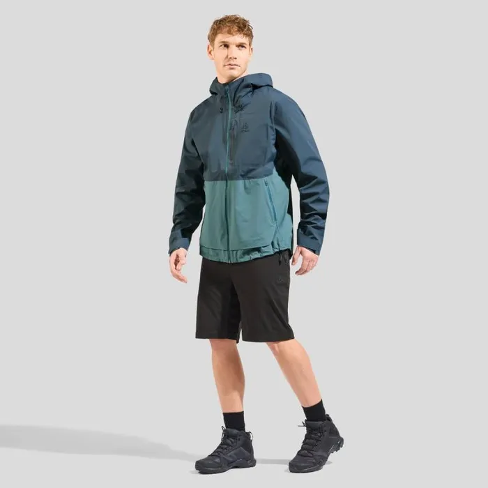 Odlo Jackets and Vests The Ascent 3l Waterproof Hardshell Jacket Dark Slate 8211 Arctic 8211 Men
