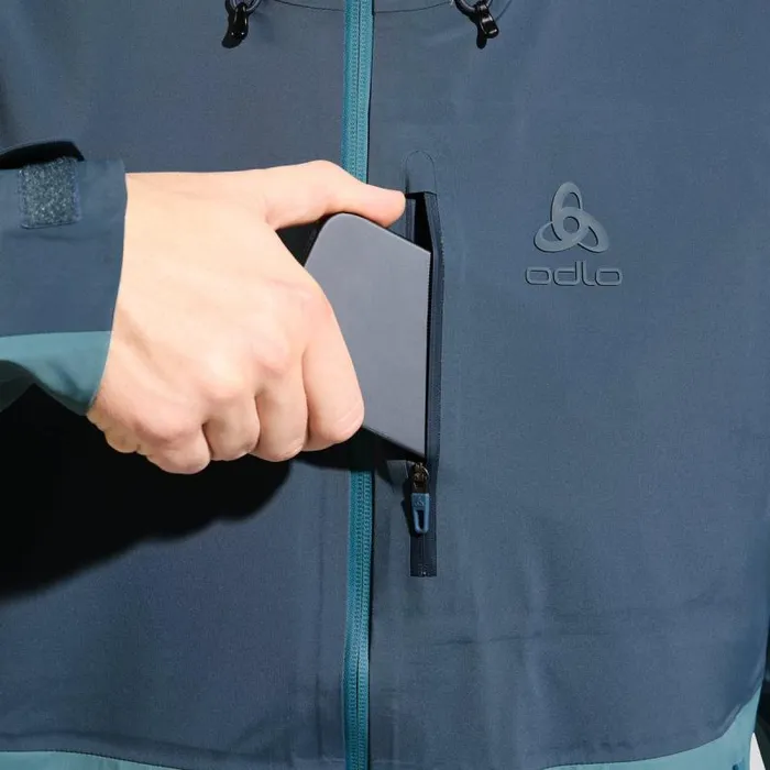Odlo Jackets and Vests The Ascent 3l Waterproof Hardshell Jacket Dark Slate 8211 Arctic 8211 Men
