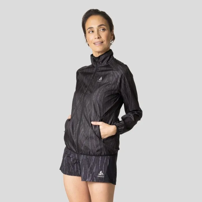 Odlo Jackets and Vests The Essentials Light Print Running Jacket Black 8211 Women Odlo Jackets and Vests The Essentials Light Print Running Jacket Black 8211 Women