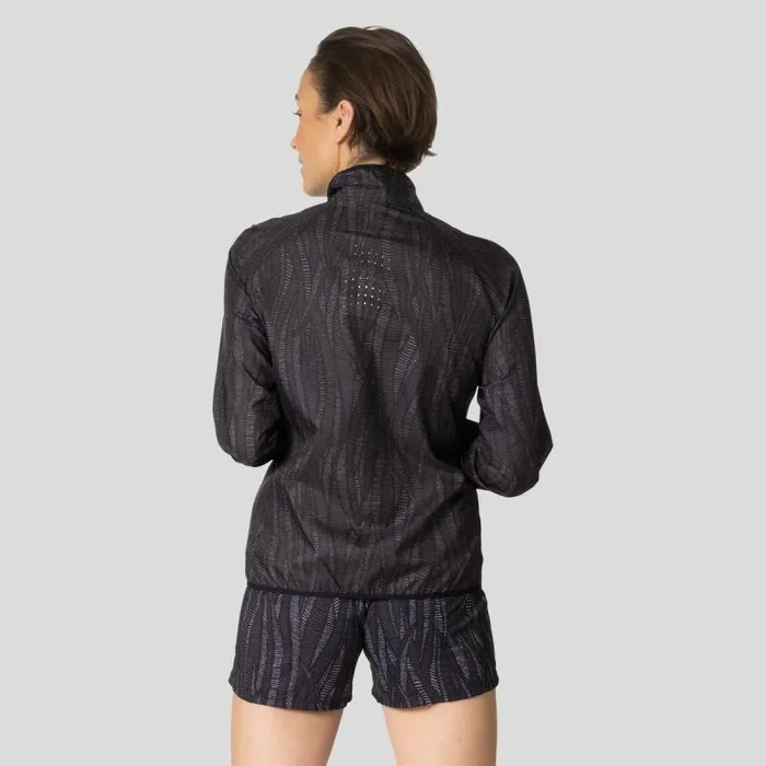 Odlo Jackets and Vests The Essentials Light Print Running Jacket Black 8211 Women