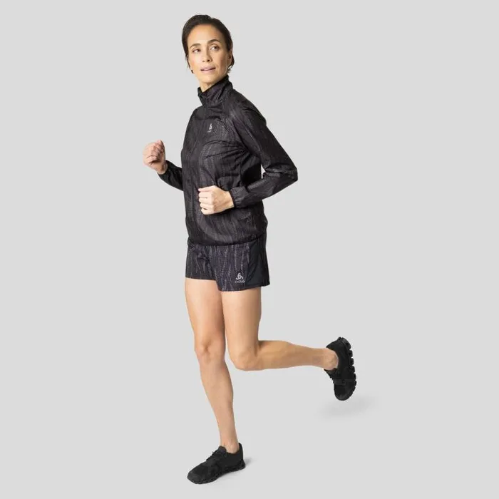 Odlo Jackets and Vests The Essentials Light Print Running Jacket Black 8211 Women