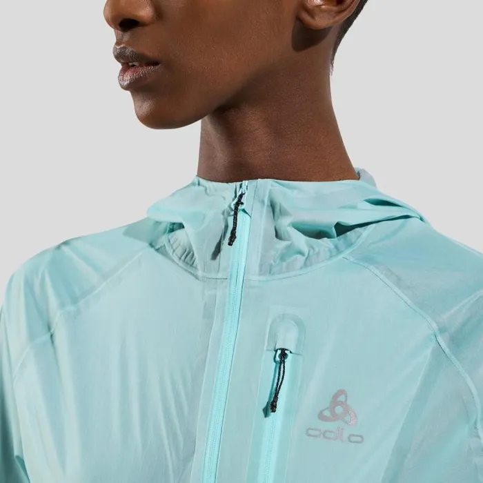 Odlo Jackets and Vests The Zeroweight Dual Dry Performance Knit Waterproof Running Jacket Aqua Haze 8211 Women