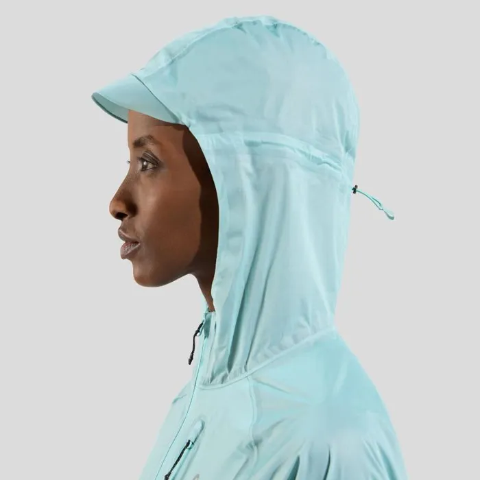 Odlo Jackets and Vests The Zeroweight Dual Dry Performance Knit Waterproof Running Jacket Aqua Haze 8211 Women