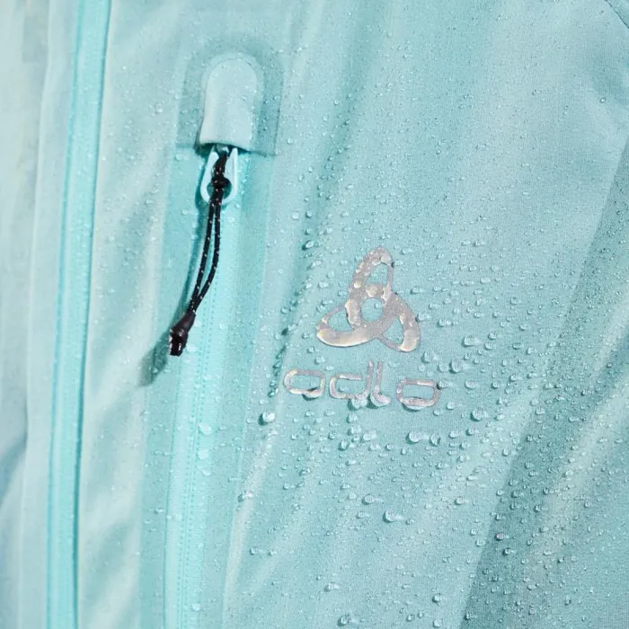 Odlo Jackets and Vests The Zeroweight Dual Dry Performance Knit Waterproof Running Jacket Aqua Haze 8211 Women