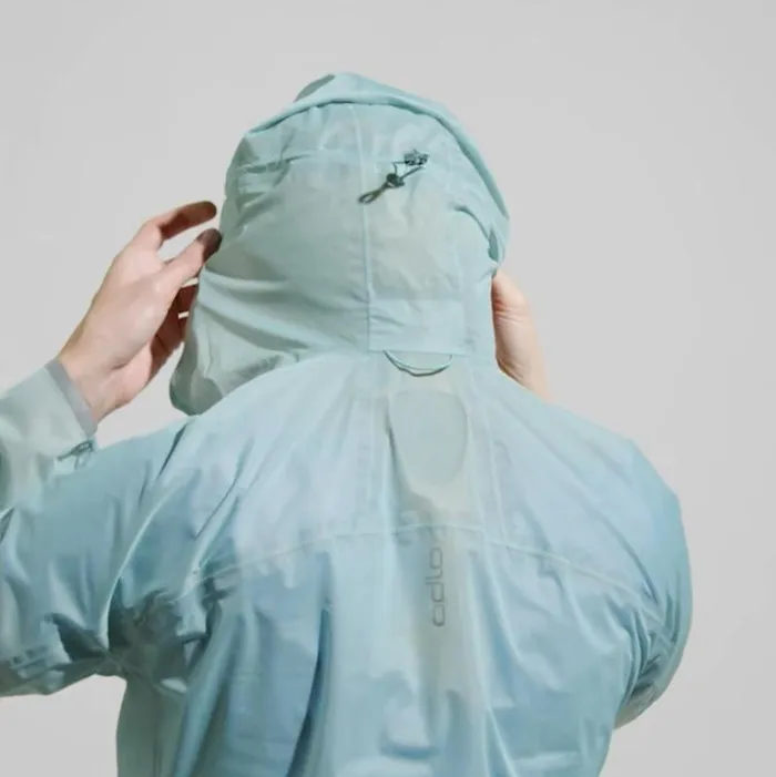 Odlo Jackets and Vests The Zeroweight Dual Dry Performance Knit Waterproof Running Jacket Aqua Haze 8211 Women