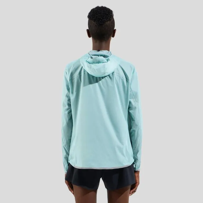 Odlo Jackets and Vests The Zeroweight Dual Dry Performance Knit Waterproof Running Jacket Aqua Haze 8211 Women