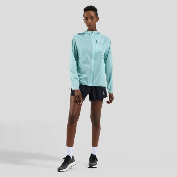 Odlo Jackets and Vests The Zeroweight Dual Dry Performance Knit Waterproof Running Jacket Aqua Haze 8211 Women