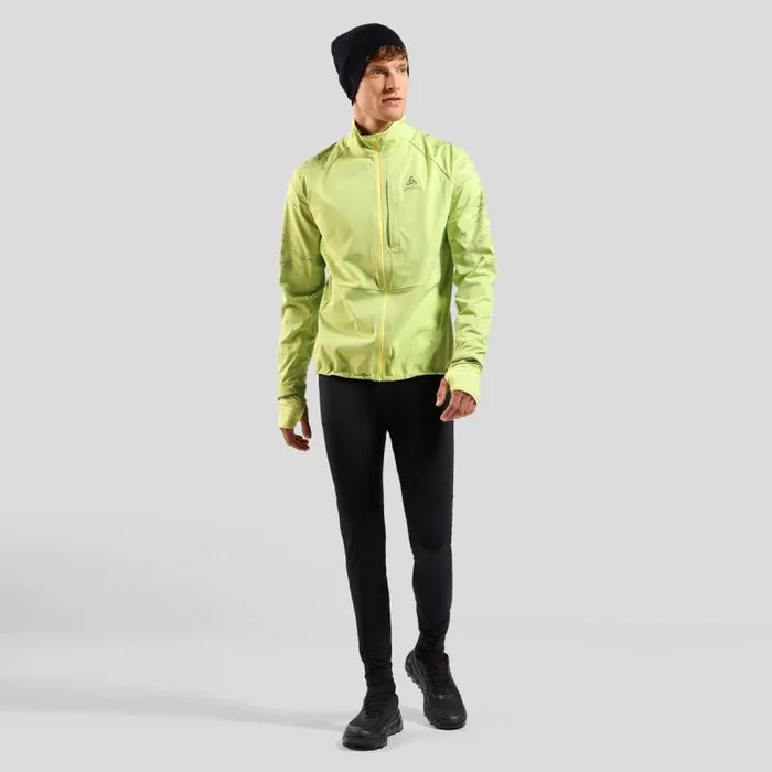 Odlo Jackets and Vests The Zeroweight Pro Warm Reflective Running Jacket 20 Shadow Lime 8211 Men