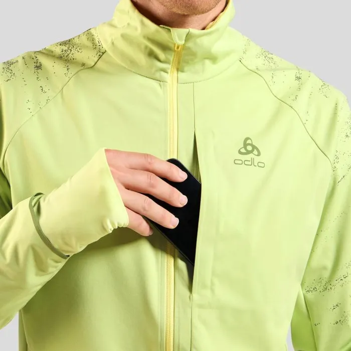 Odlo Jackets and Vests The Zeroweight Pro Warm Reflective Running Jacket 20 Shadow Lime 8211 Men