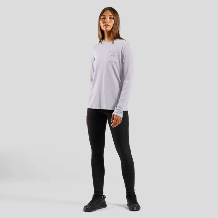 Odlo Mid Layers and Longsleeves The Ascent Merino 200 Pocket Long Sleeve TShirt Misty Lilac 8211 Women