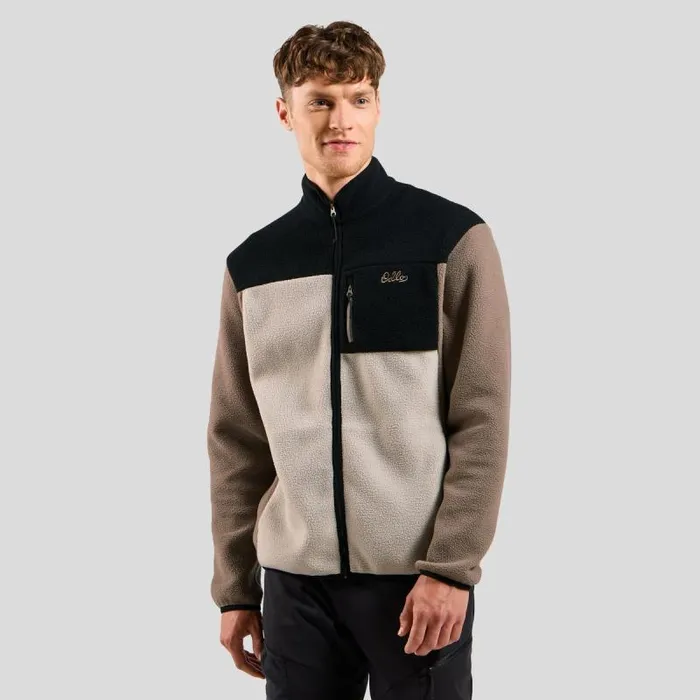Odlo Mid Layers and Longsleeves The Essentials HighPile FullZip Mid Layer Black 8211 Cinder 8211 Men