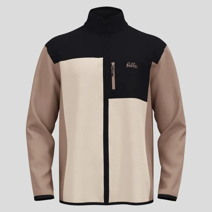Odlo Mid Layers and Longsleeves The Essentials HighPile FullZip Mid Layer Black 8211 Cinder 8211 Men