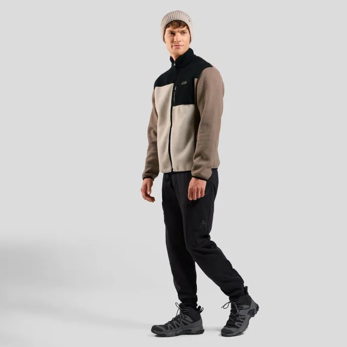 Odlo Mid Layers and Longsleeves The Essentials HighPile FullZip Mid Layer Black 8211 Cinder 8211 Men