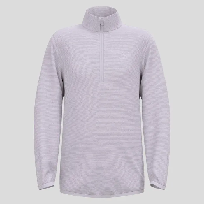 Odlo Mid Layers and Longsleeves The Roy 039 Stripe HalfZip Mid Layer Misty Lilac 8211 Gray Ridge 8211 Kids