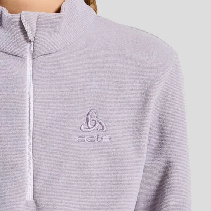 Odlo Mid Layers and Longsleeves The Roy 039 Stripe HalfZip Mid Layer Misty Lilac 8211 Gray Ridge 8211 Kids