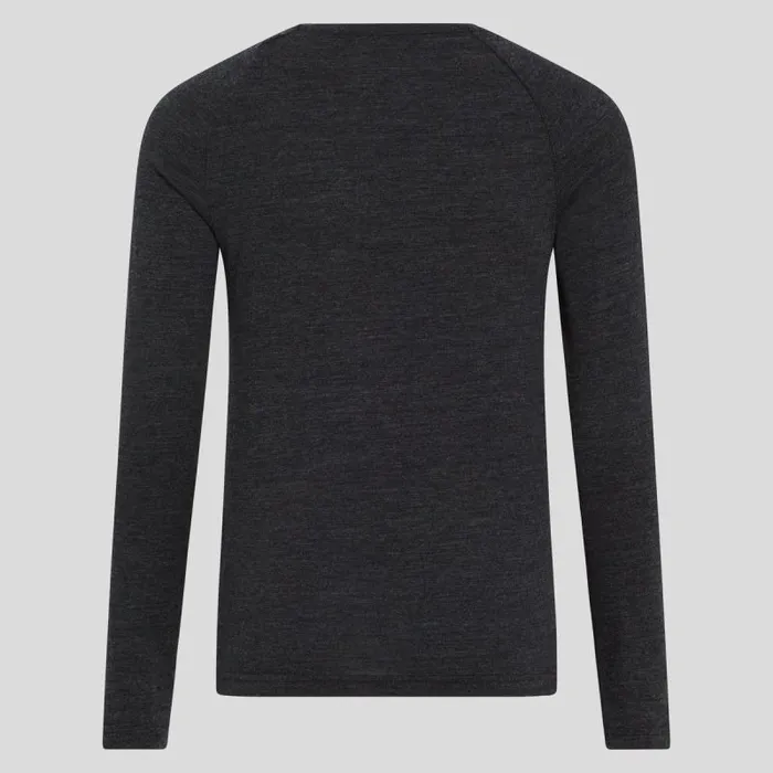 Odlo Mid Layers and Longsleeves The Weact 039 Collection Merino Print Warm Long Sleeve TShirt Dark Grey Melange 8211 Kids