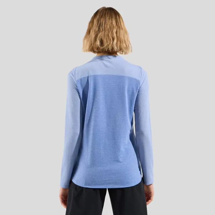 Odlo Mid Layers and Longsleeves The XAlp Linencool Long Sleeve Mtb Tee Persian Jewel 8211 Blue Heron 8211 Women