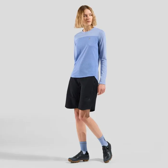 Odlo Mid Layers and Longsleeves The XAlp Linencool Long Sleeve Mtb Tee Persian Jewel 8211 Blue Heron 8211 Women