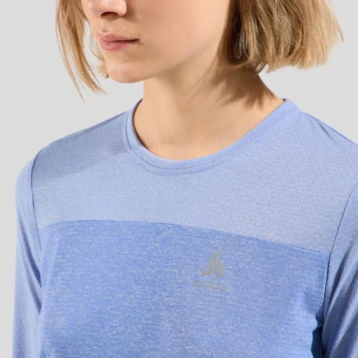 Odlo Mid Layers and Longsleeves The XAlp Linencool Long Sleeve Mtb Tee Persian Jewel 8211 Blue Heron 8211 Women