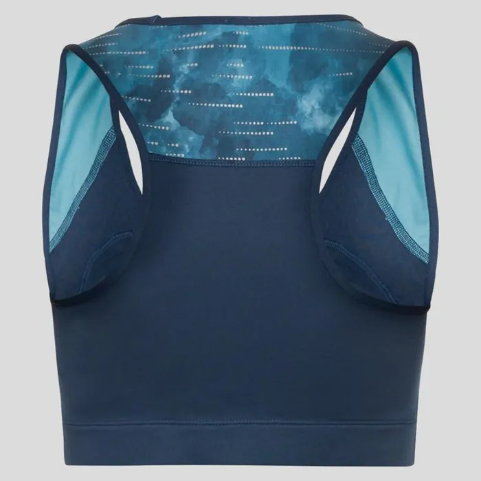 Odlo Sports Bras The Essentials Print Running And Training Bra Blue Wing Teal 8211 Women