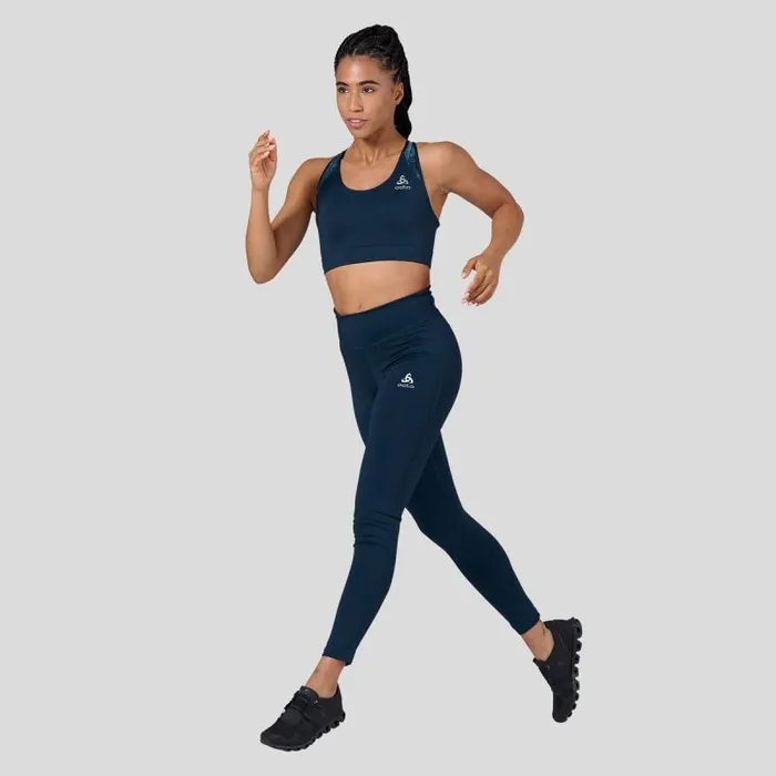 Odlo Sports Bras The Essentials Print Running And Training Bra Blue Wing Teal 8211 Women