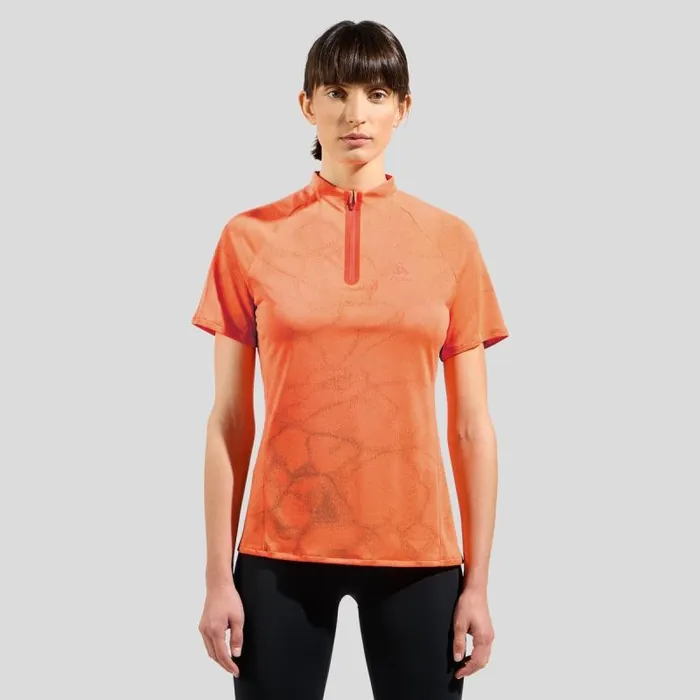 Odlo Tshirts and Polos The Ascent ChillTec Polo Shirt Living Coral Melange 8211 Women Odlo Tshirts and Polos The Ascent ChillTec Polo Shirt Living Coral Melange 8211 Women