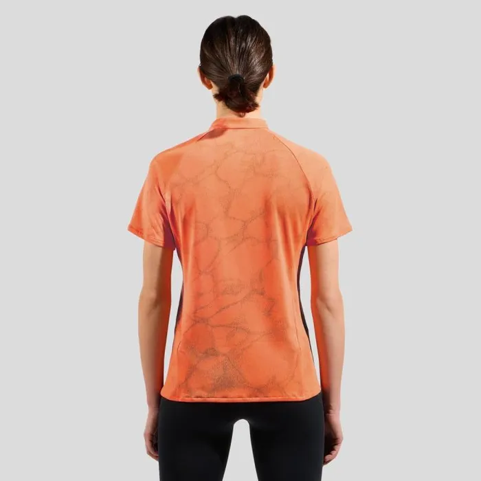 Odlo Tshirts and Polos The Ascent ChillTec Polo Shirt Living Coral Melange 8211 Women
