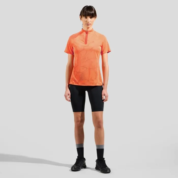 Odlo Tshirts and Polos The Ascent ChillTec Polo Shirt Living Coral Melange 8211 Women
