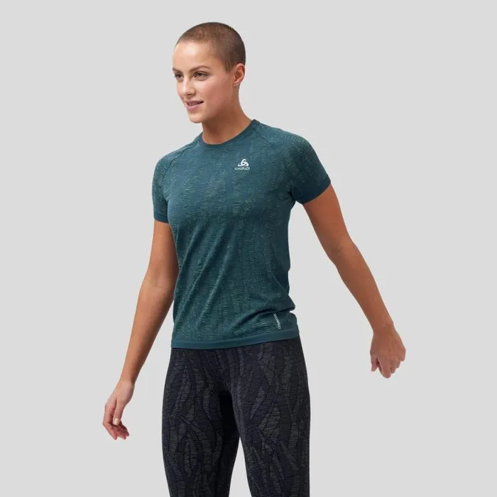 Odlo Tshirts and Polos The Blackcomb Light Short Sleeve Base Layer Blue Wing Teal 8211 Space Dye 8211 Women Odlo Tshirts and Polos The Blackcomb Light Short Sleeve Base Layer Blue Wing Teal 8211 Space Dye 8211 Women