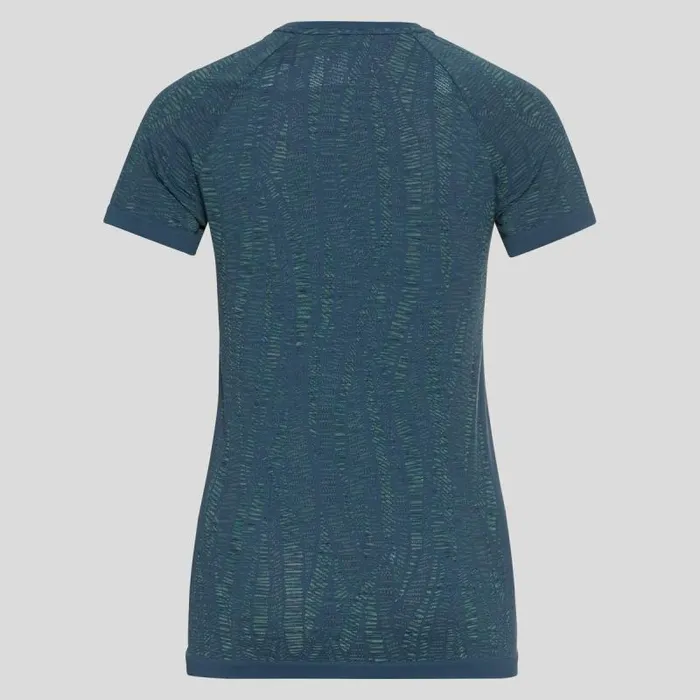 Odlo Tshirts and Polos The Blackcomb Light Short Sleeve Base Layer Blue Wing Teal 8211 Space Dye 8211 Women