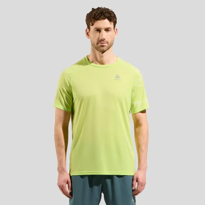Odlo Tshirts and Polos The Essentials Print Running TShirt Sharp Green 8211 Men