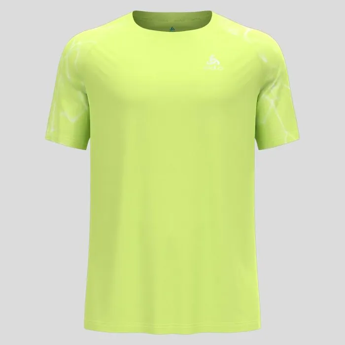 Odlo Tshirts and Polos The Essentials Print Running TShirt Sharp Green 8211 Men