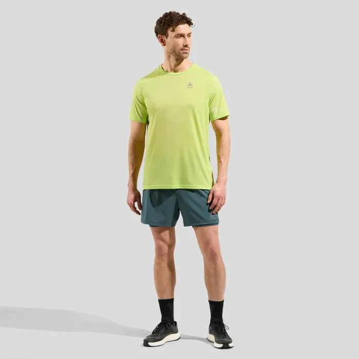Odlo Tshirts and Polos The Essentials Print Running TShirt Sharp Green 8211 Men