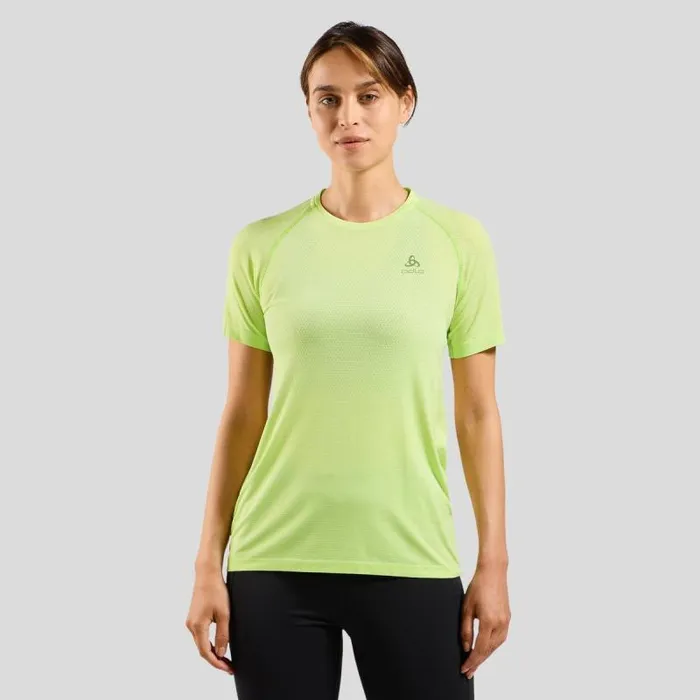Odlo Tshirts and Polos The Essentials Seamless Running TShirt Shadow Lime Melange 8211 Women Odlo Tshirts and Polos The Essentials Seamless Running TShirt Shadow Lime Melange 8211 Women