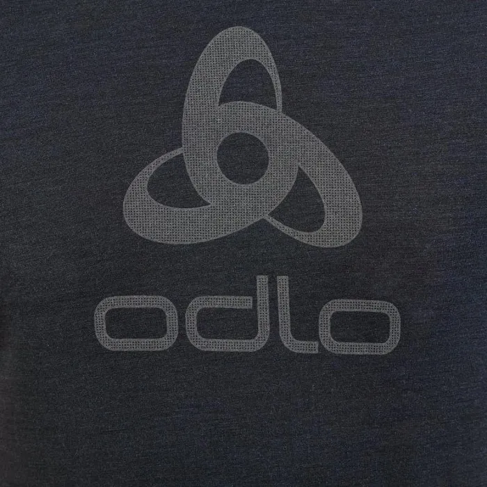 Odlo Tshirts and Polos The Ride 365 Performance Wool 130 Logo TShirt Black Melange 8211 Men
