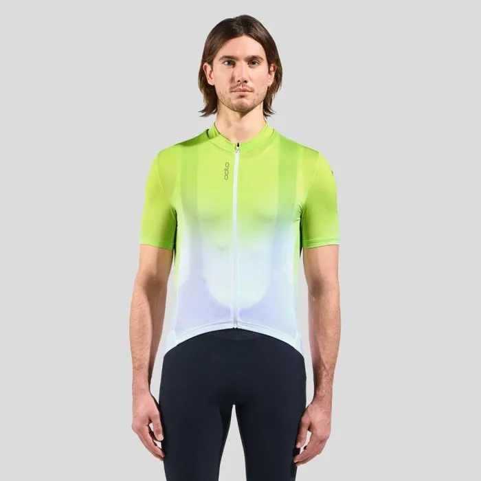 Odlo Tshirts and Polos The Zeroweight ChillTec Print Short Sleeve Cycling Jersey Sharp Green 8211 Men Odlo Tshirts and Polos The Zeroweight ChillTec Print Short Sleeve Cycling Jersey Sharp Green 8211 Men