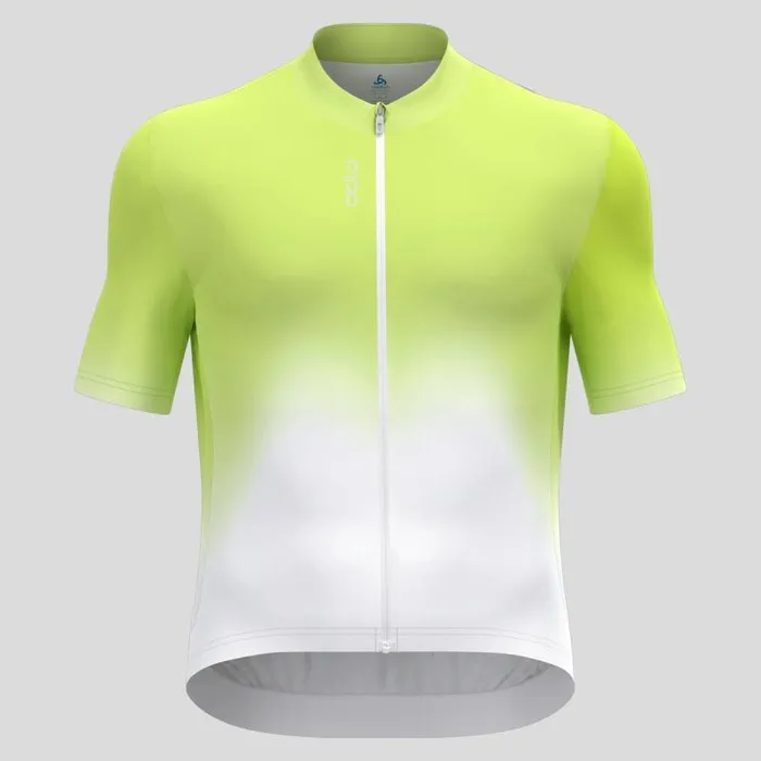Odlo Tshirts and Polos The Zeroweight ChillTec Print Short Sleeve Cycling Jersey Sharp Green 8211 Men