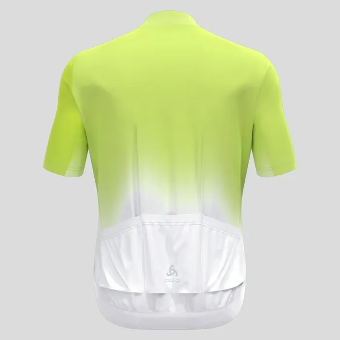 Odlo Tshirts and Polos The Zeroweight ChillTec Print Short Sleeve Cycling Jersey Sharp Green 8211 Men