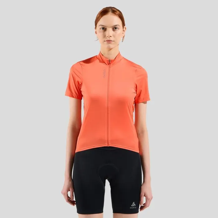 Odlo Tshirts and Polos The Zeroweight ChillTec Short Sleeve Cycling Jersey Living Coral 8211 Women Odlo Tshirts and Polos The Zeroweight ChillTec Short Sleeve Cycling Jersey Living Coral 8211 Women