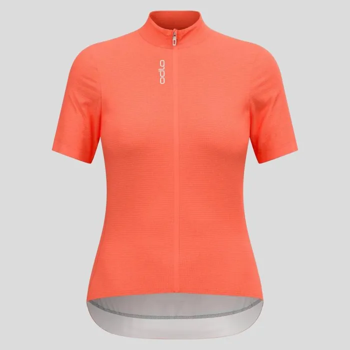 Odlo Tshirts and Polos The Zeroweight ChillTec Short Sleeve Cycling Jersey Living Coral 8211 Women