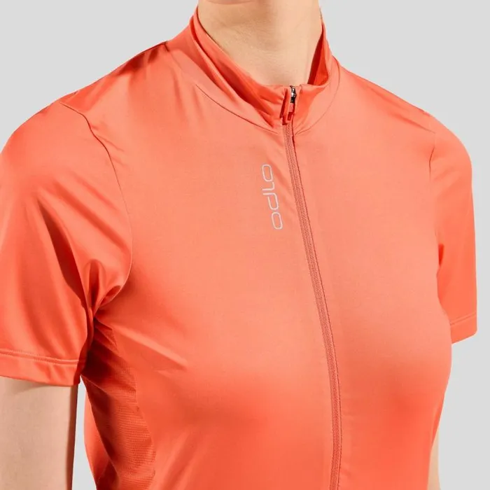 Odlo Tshirts and Polos The Zeroweight ChillTec Short Sleeve Cycling Jersey Living Coral 8211 Women