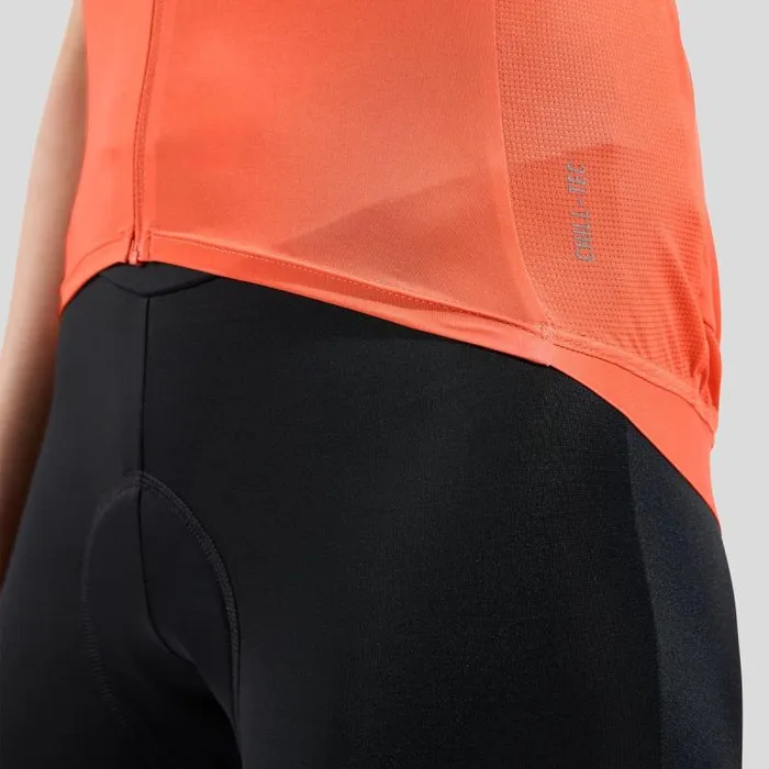 Odlo Tshirts and Polos The Zeroweight ChillTec Short Sleeve Cycling Jersey Living Coral 8211 Women