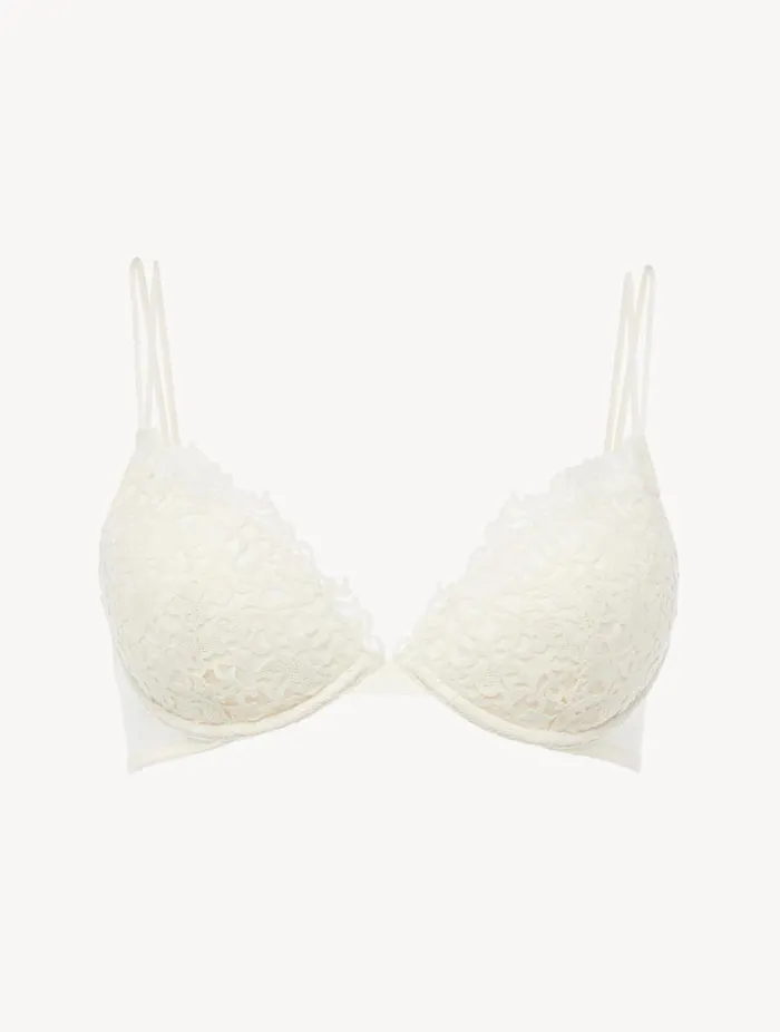 Offwhite Macram Pushup Bra Lingerie La Perla Padded