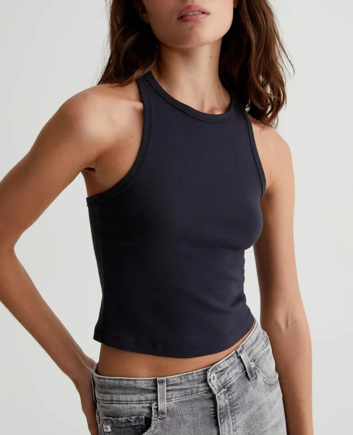 Olive Tank Exblack Women AG Jeans Tees and Tanks Olive Tank Exblack Women AG Jeans Tees and Tanks